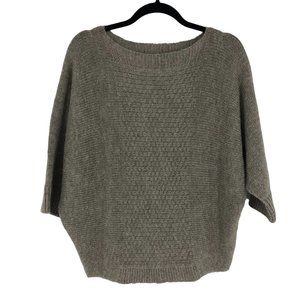 Elsamanda Italy Alpaca Taupe Wool Blend 3/4 Sleeve Sweater Size Large